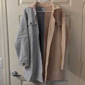 Bicolor Colorblock Coat Jacket